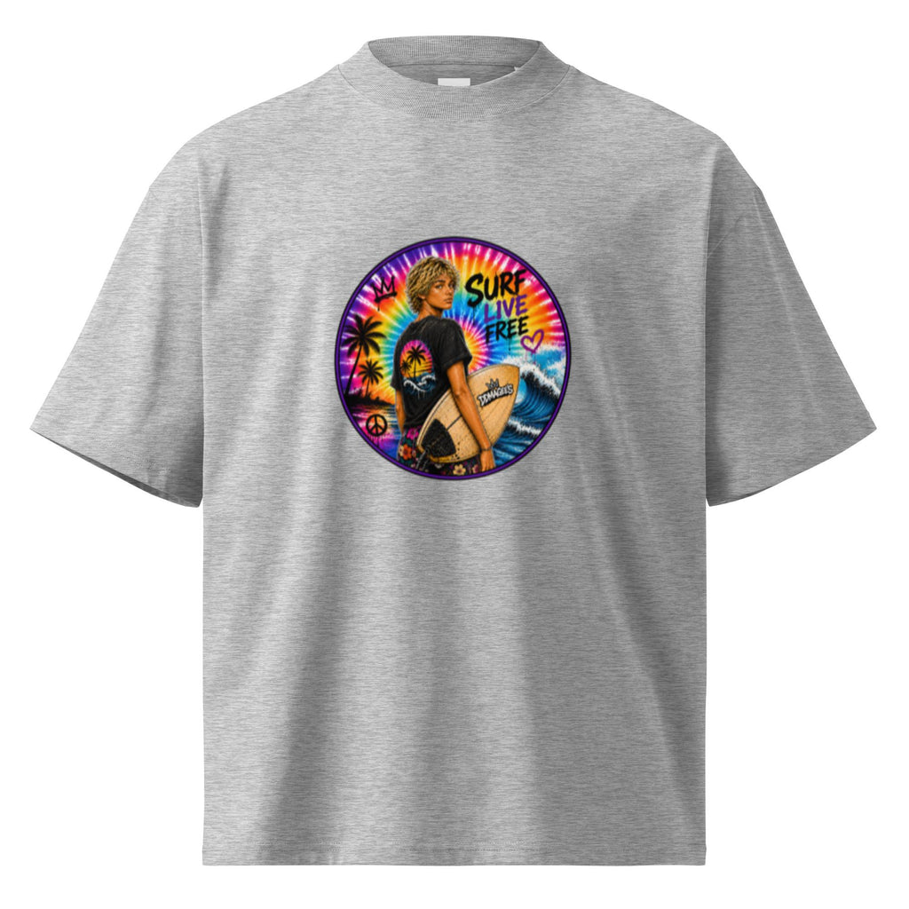 DDMaGee's Surfer Dude Unisex organic oversized high neck t-shirt