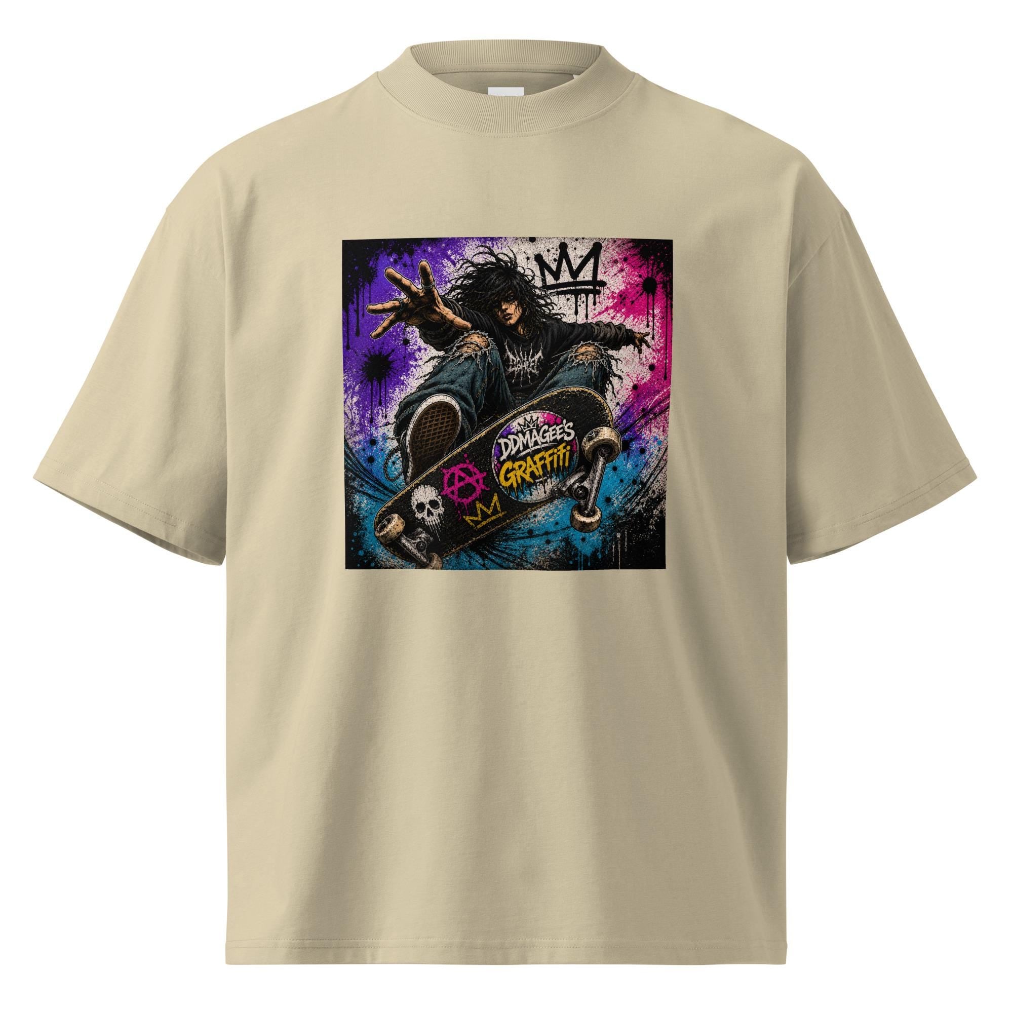 DDMaGee's Graffiti Unisex organic oversized high neck t-shirt