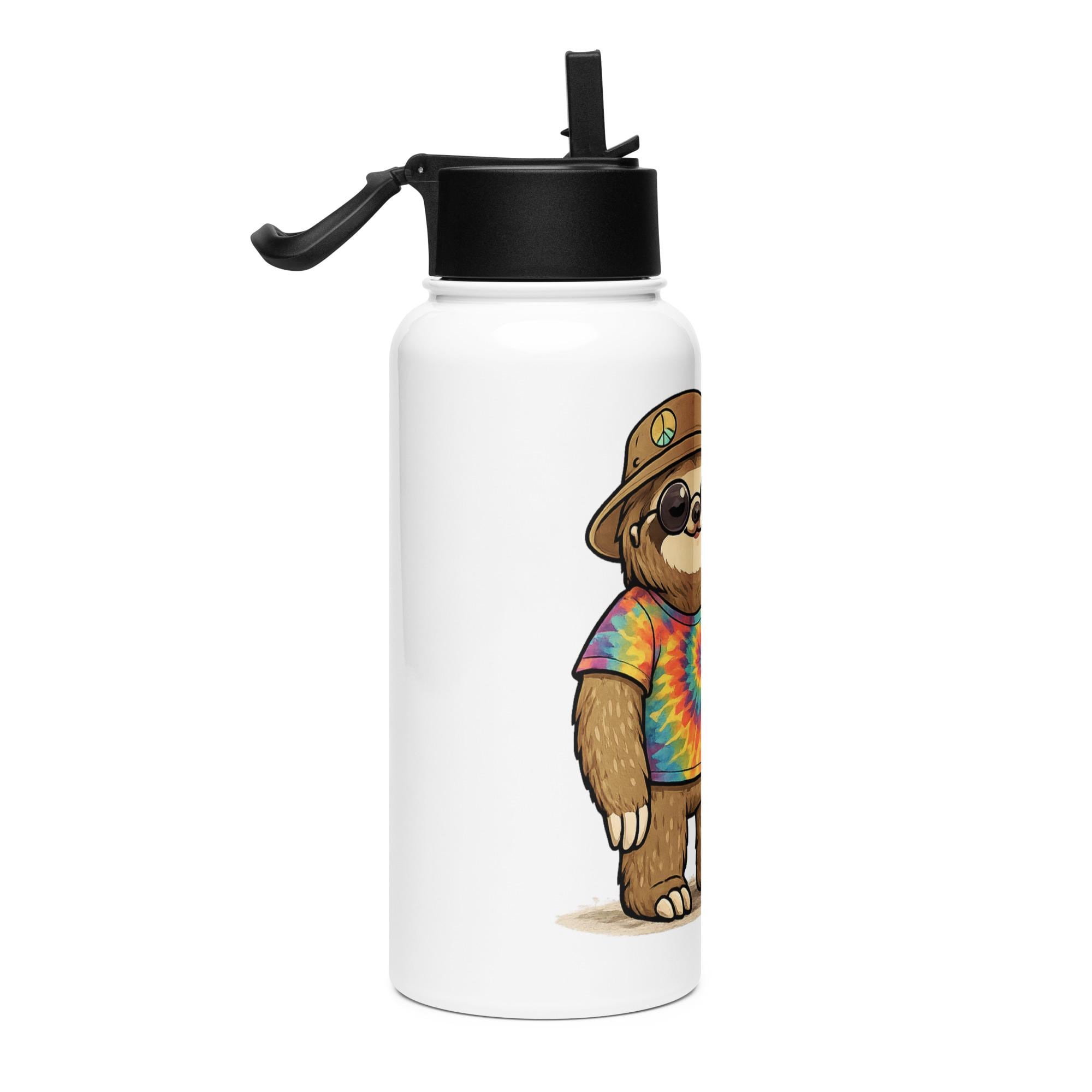 Sloth Peace Stainless steel water bottle with a straw lid