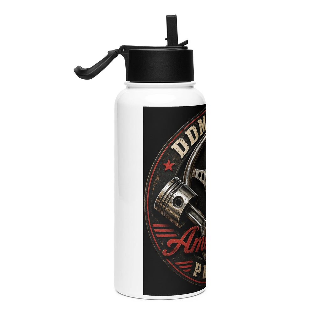 DDMaGee's American Pride Stainless steel water bottle with a straw lid