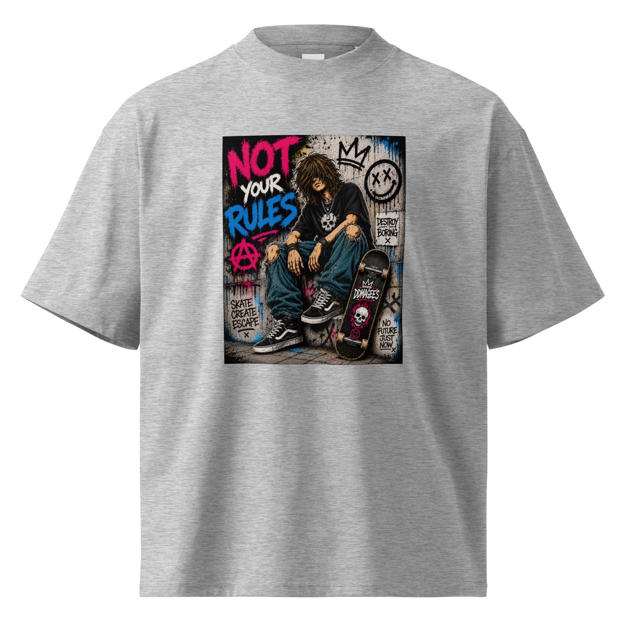 DDMaGee's Graffiti Unisex organic oversized high neck t-shirt