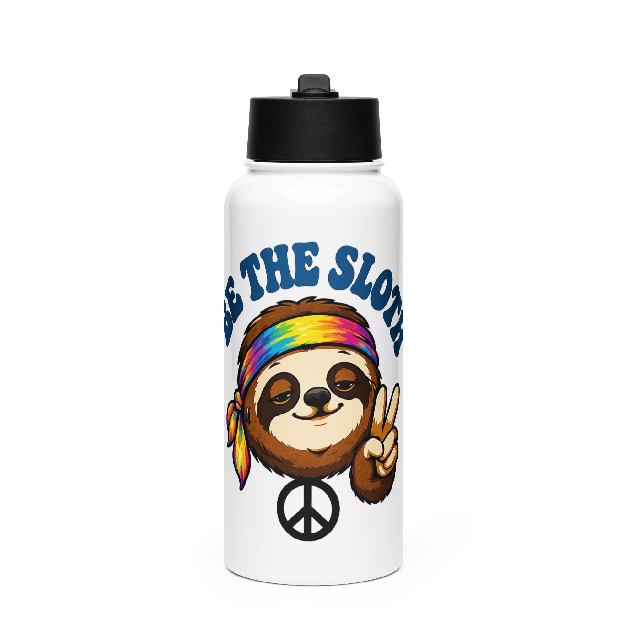 Be The Sloth Stainless steel water bottle with a straw lid