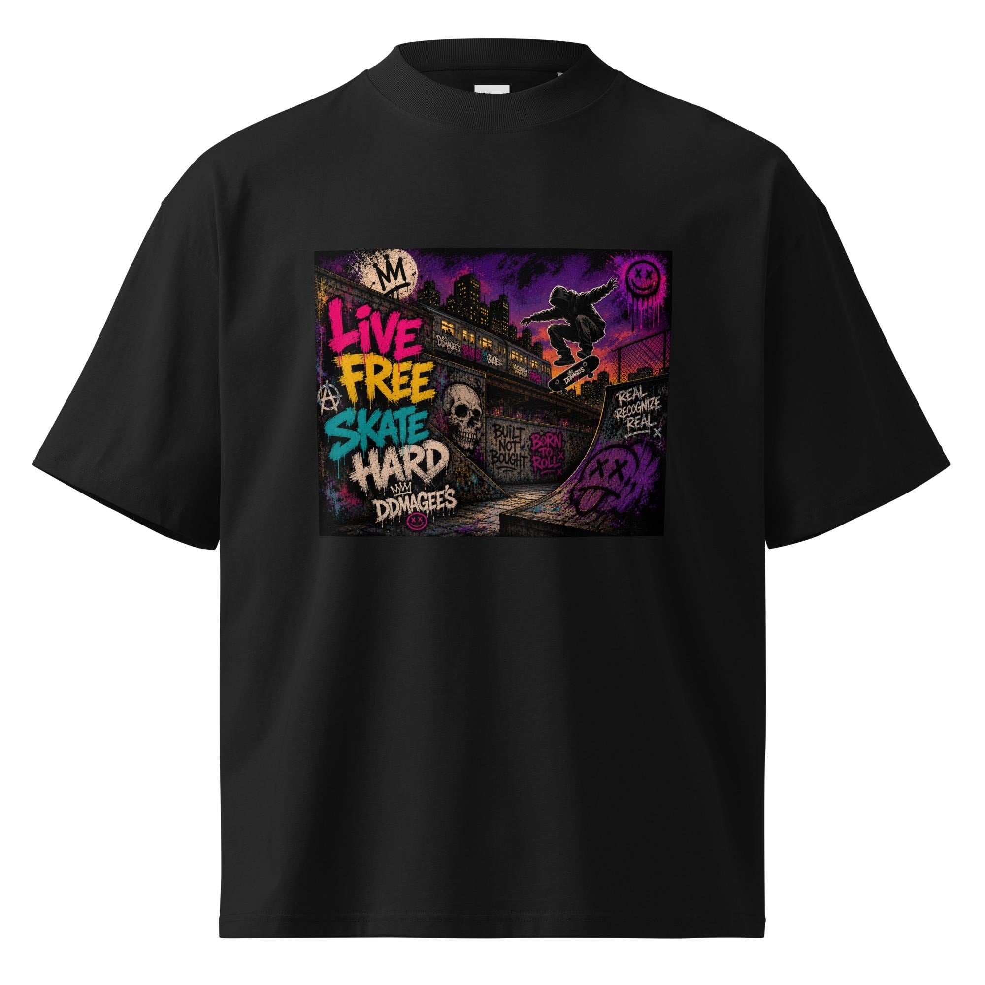 DDMaGee's Graffiti Unisex organic oversized high neck t-shirt