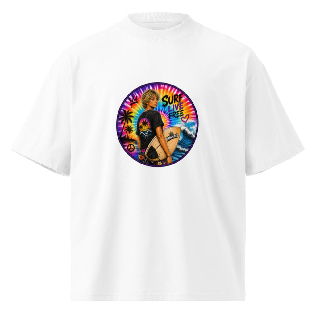 DDMaGee's Surfer Dude Unisex organic oversized high neck t-shirt