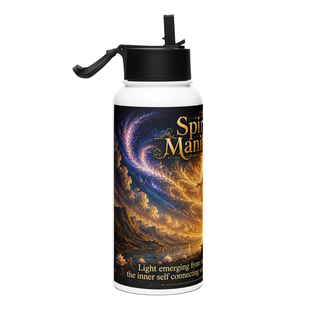 Spiritual Manifestation Stainless steel water bottle with a straw lid