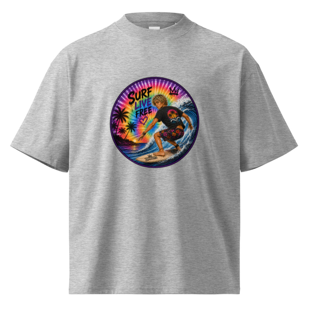 DDMaGee's Surfer Dude Unisex organic oversized high neck t-shirt