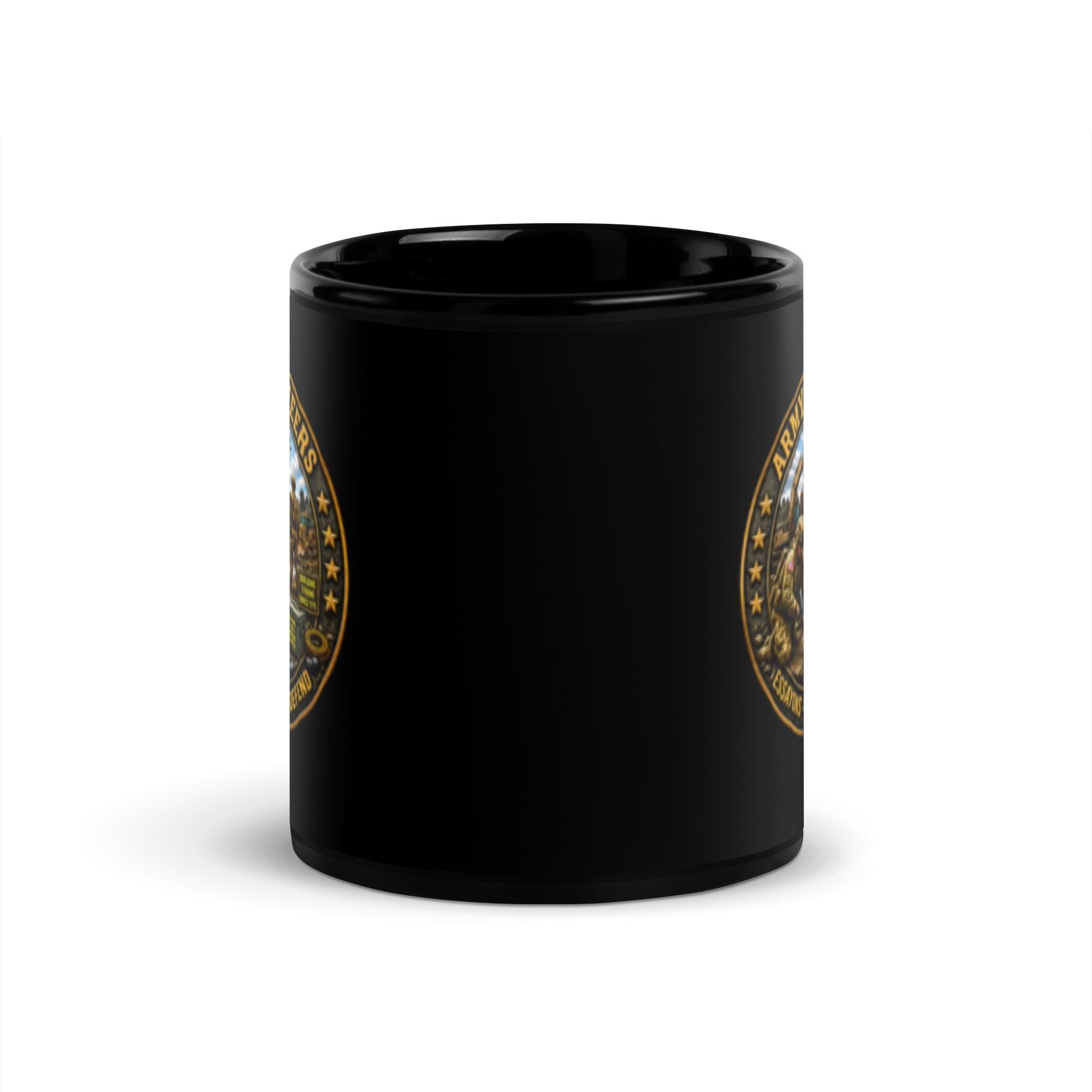 Army Engineers Black Glossy Mug