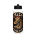 DDMaGee's American Country Stainless steel water bottle with a straw lid