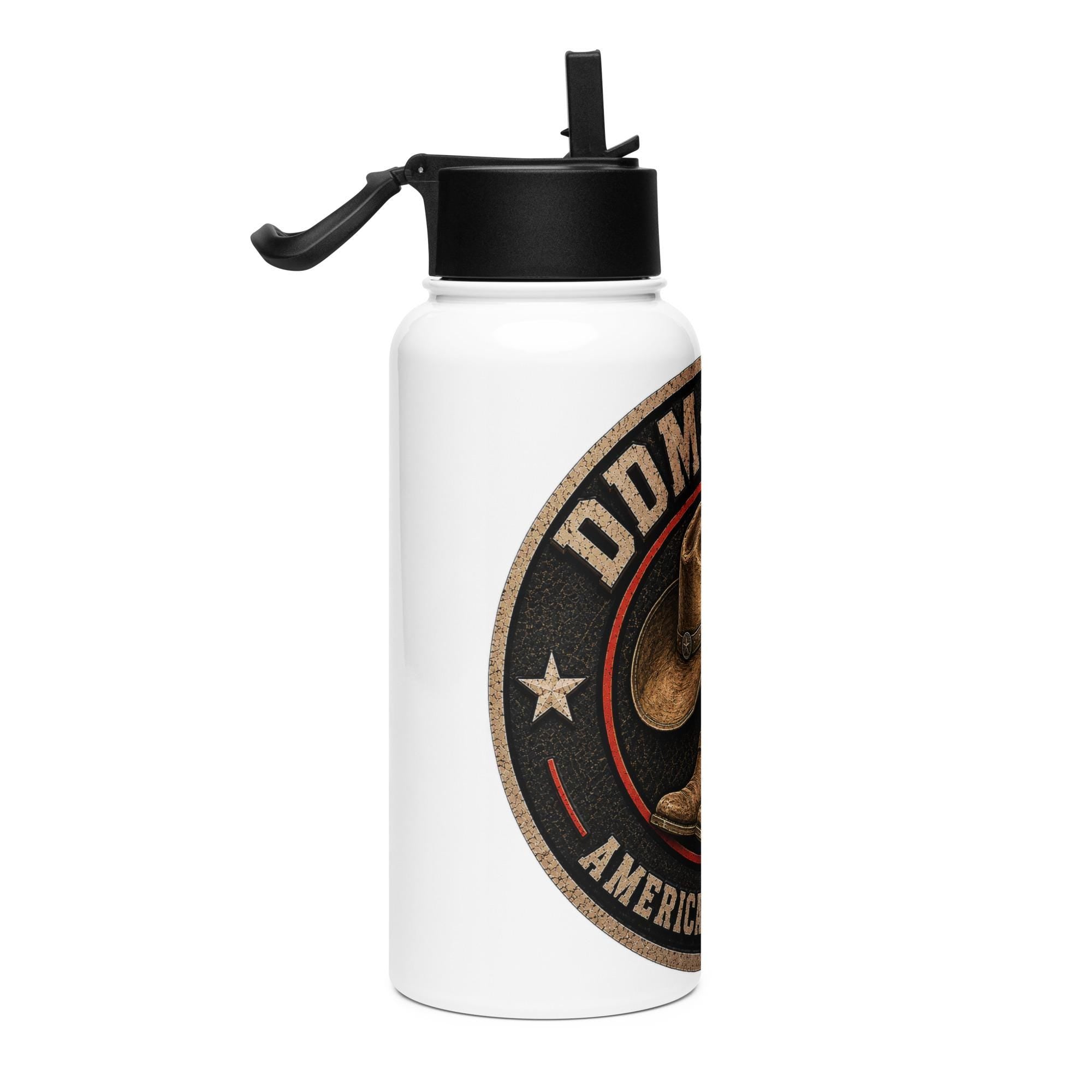 DDMaGee's American Country Stainless steel water bottle with a straw lid