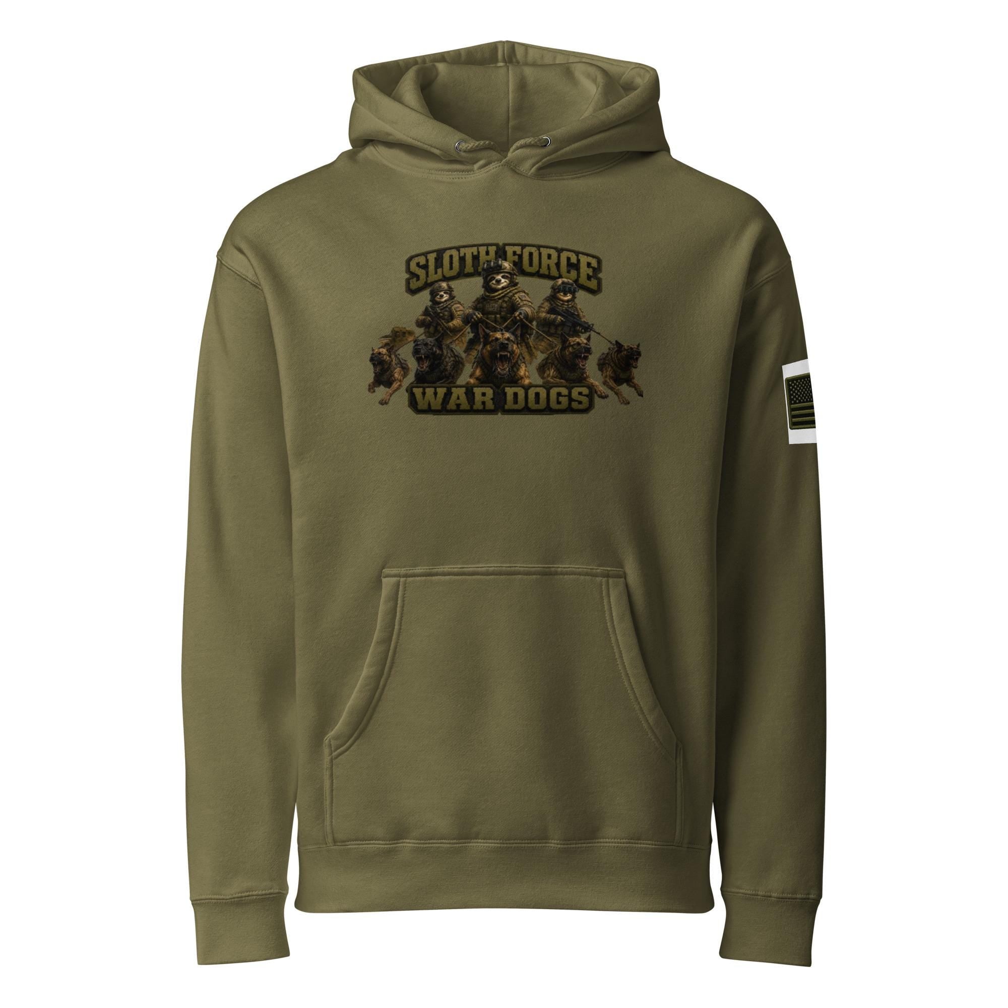 Sloth Force War Dogs Unisex Heavyweight Hooded Sweatshirt | Independent Trading Co. IND4000