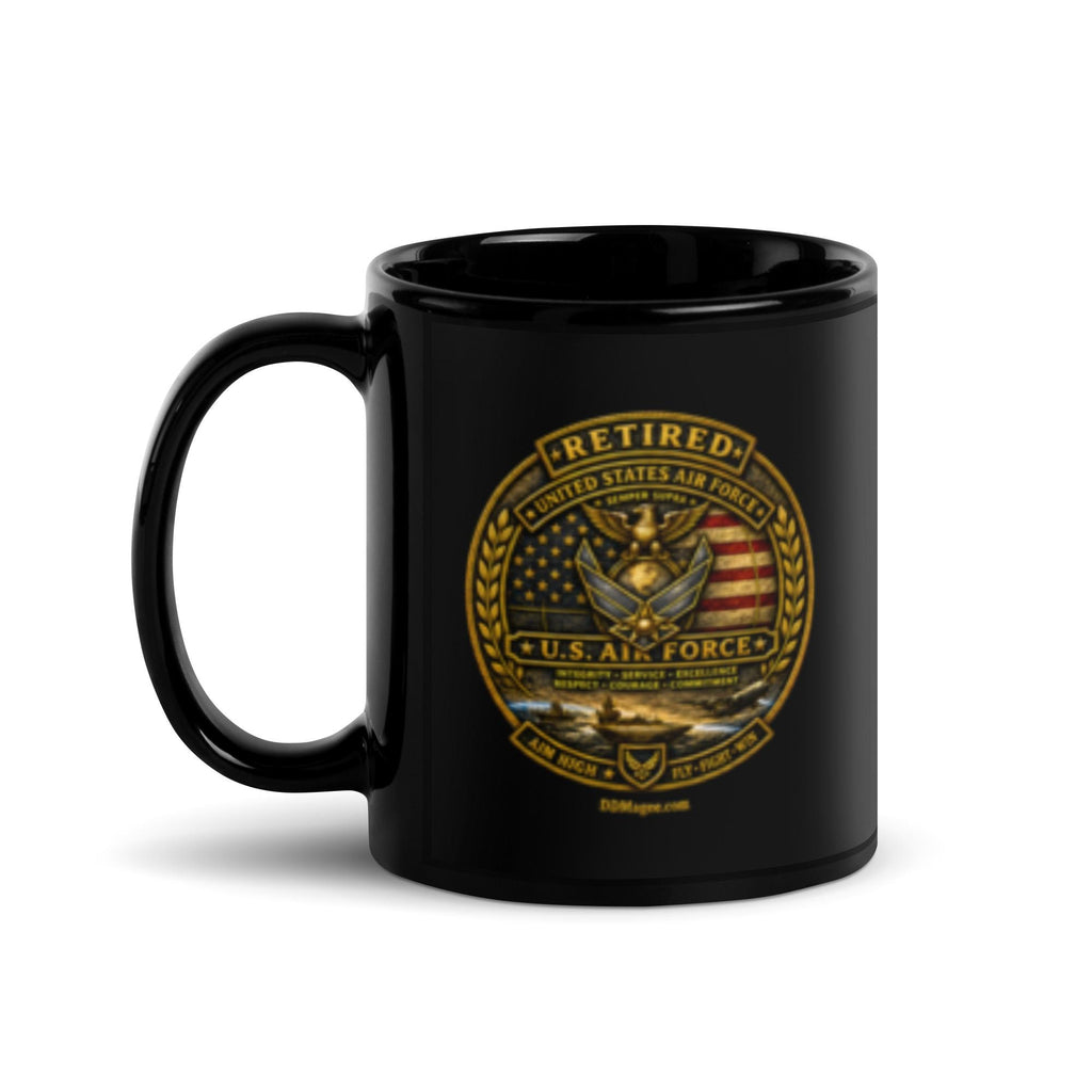 Retired US Air Force Mug Black Glossy Mug