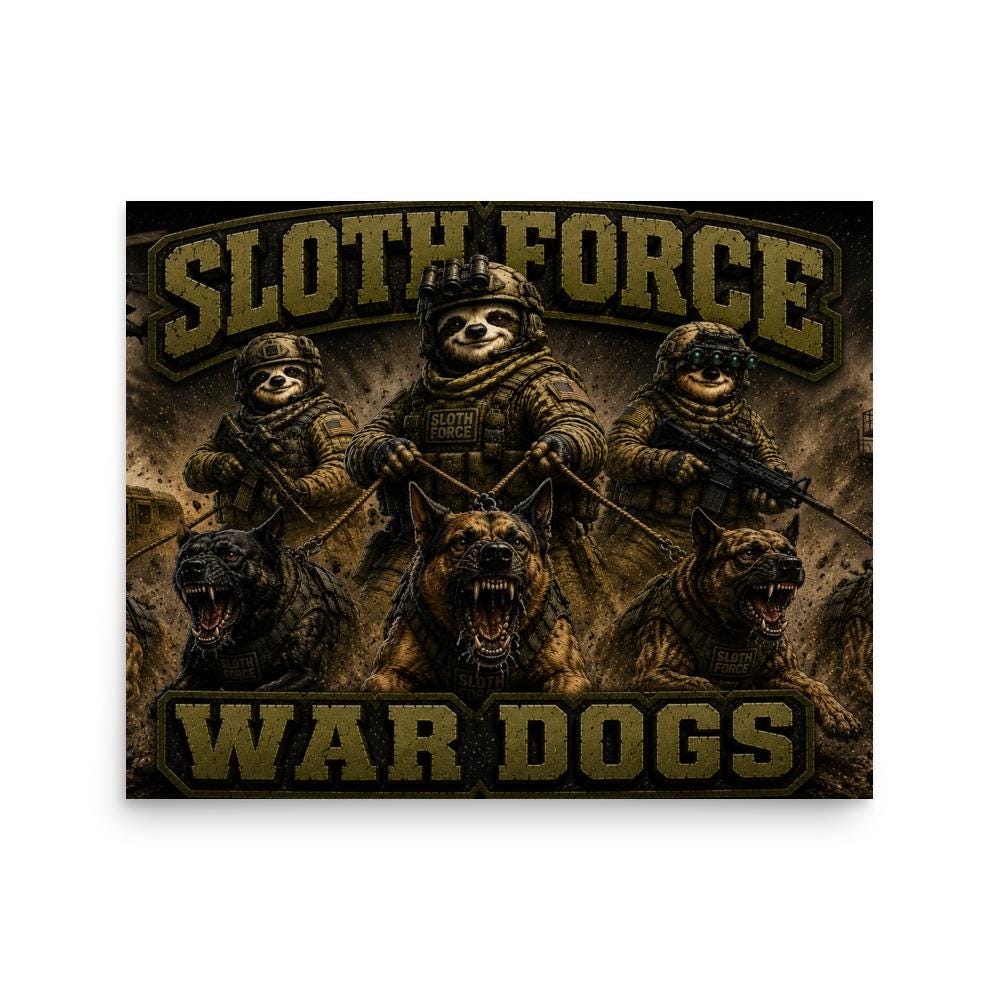 DDMaGee's Sloth Force War Dogs Poster
