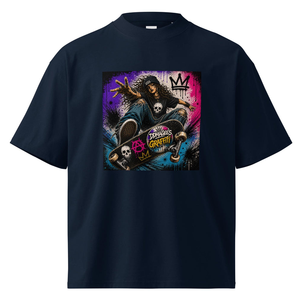 DDMaGee's Graffiti Unisex organic oversized high neck t-shirt