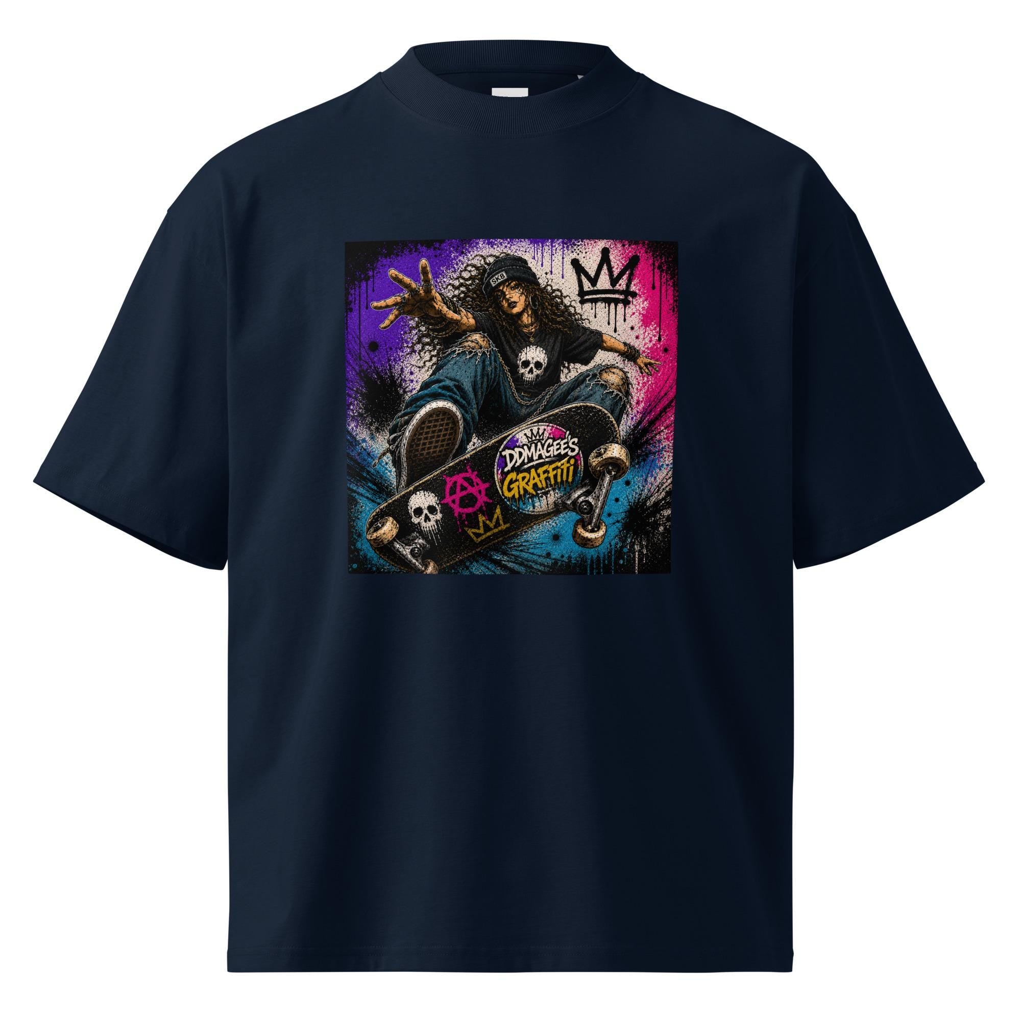 DDMaGee's Graffiti Unisex organic oversized high neck t-shirt