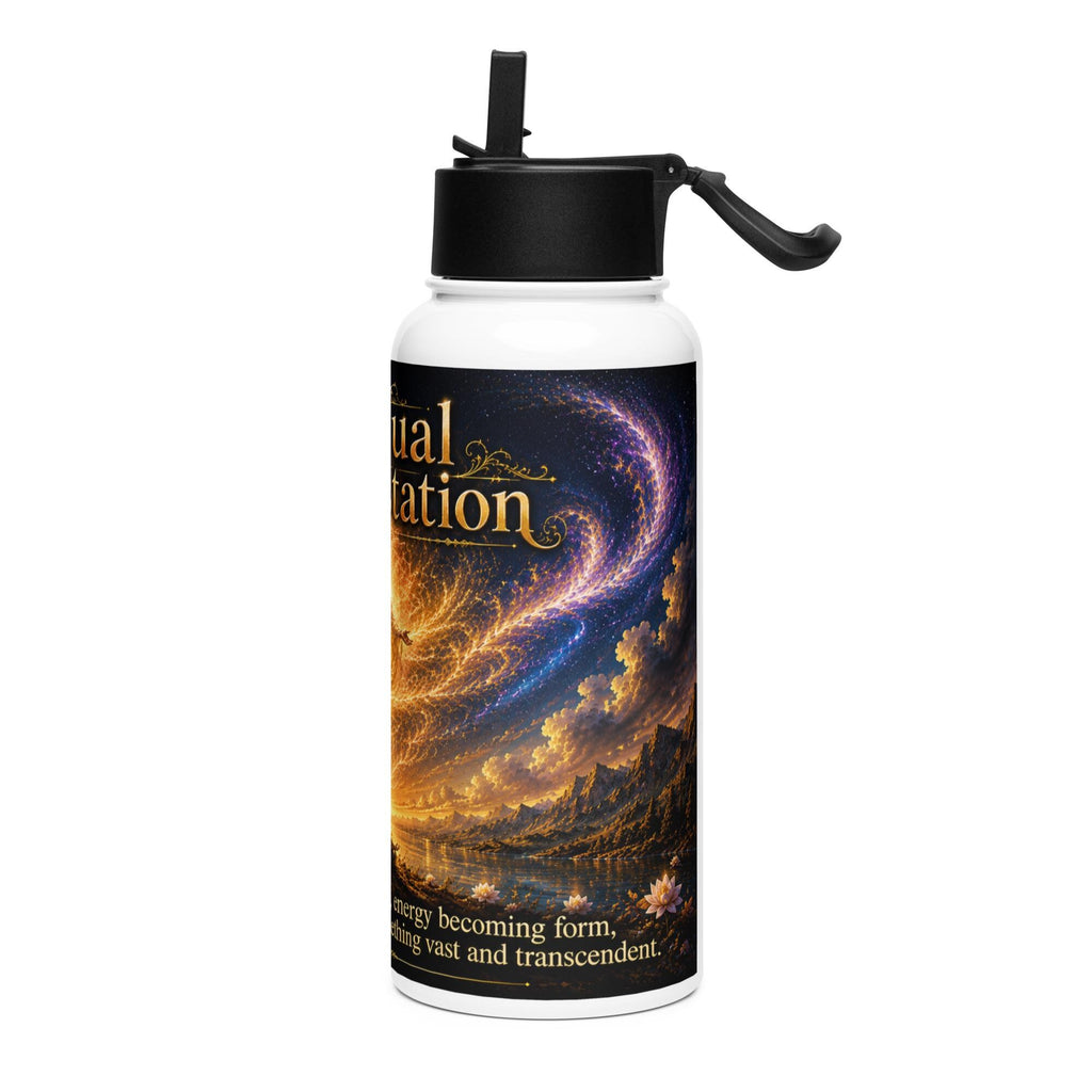 Spiritual Manifestation Stainless steel water bottle with a straw lid