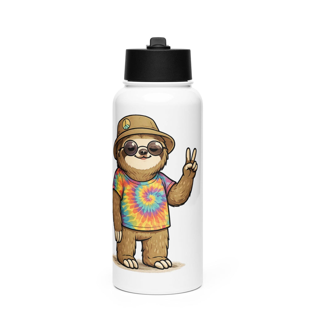 Sloth Peace Stainless steel water bottle with a straw lid