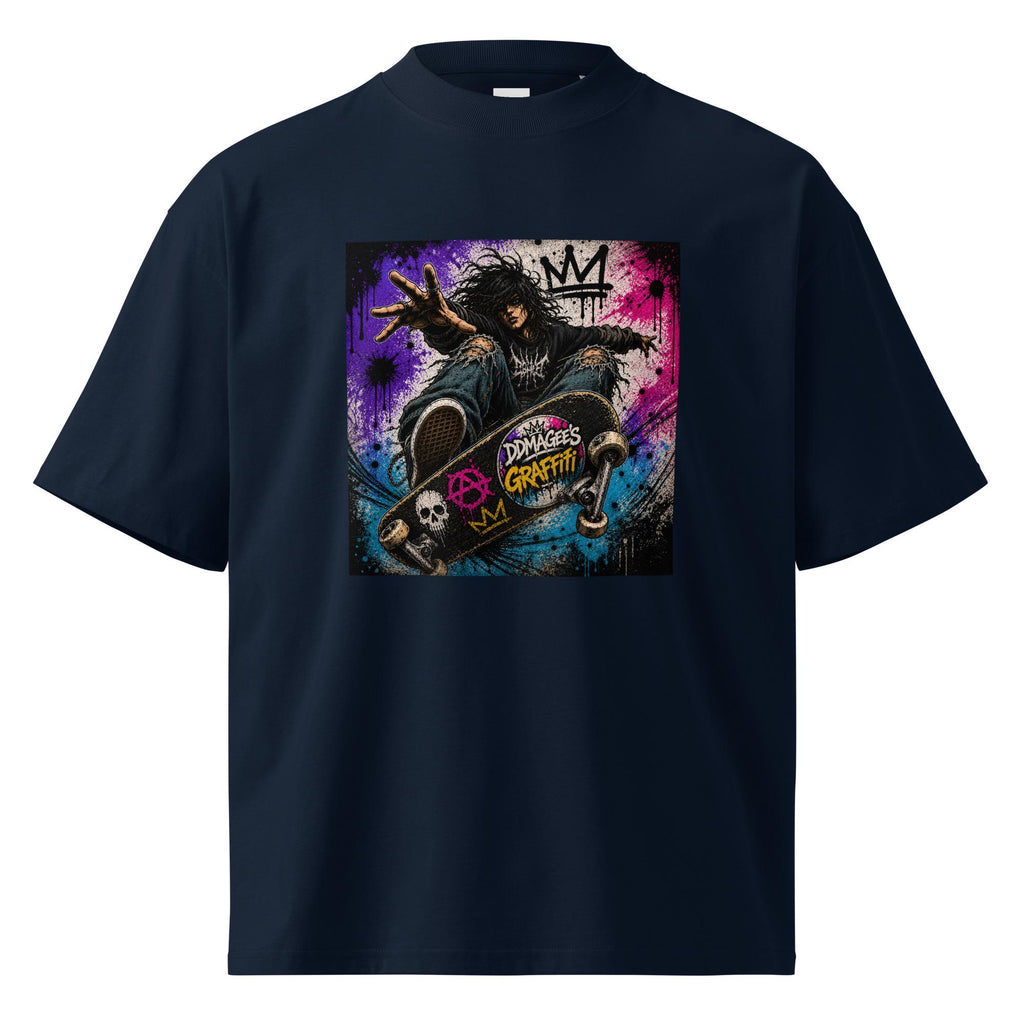 DDMaGee's Graffiti Unisex organic oversized high neck t-shirt