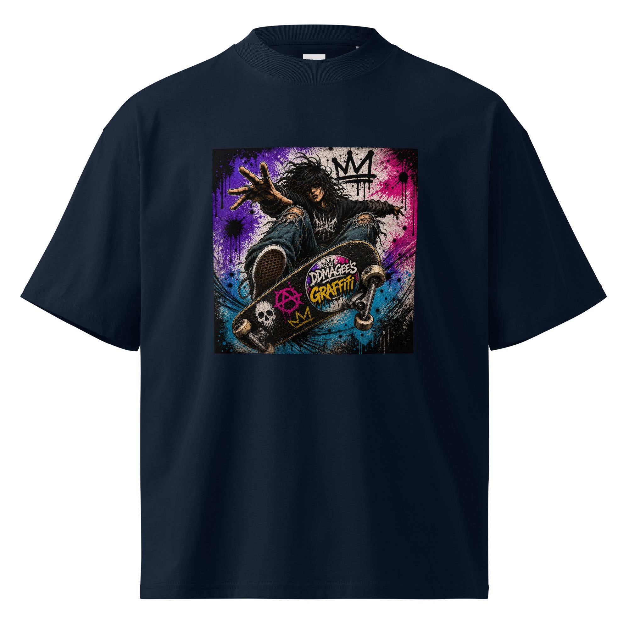 DDMaGee's Graffiti Unisex organic oversized high neck t-shirt