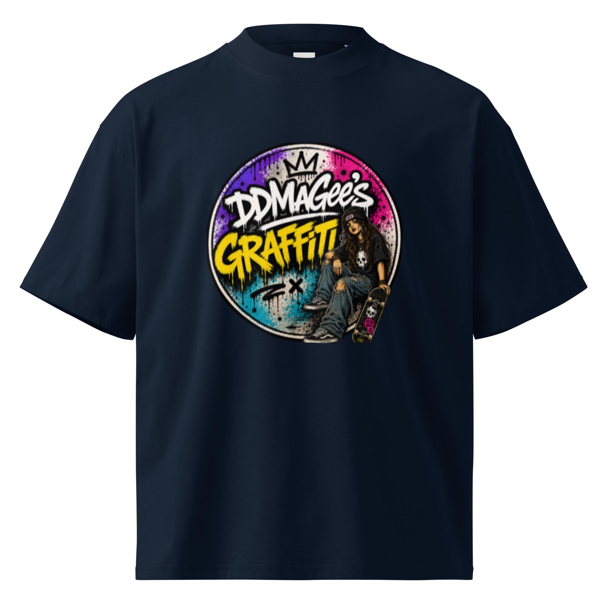 DDMaGee's Garffiti Unisex organic oversized high neck t-shirt