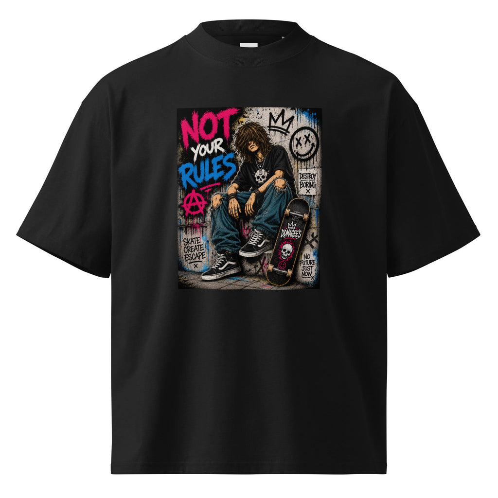 DDMaGee's Graffiti Unisex organic oversized high neck t-shirt