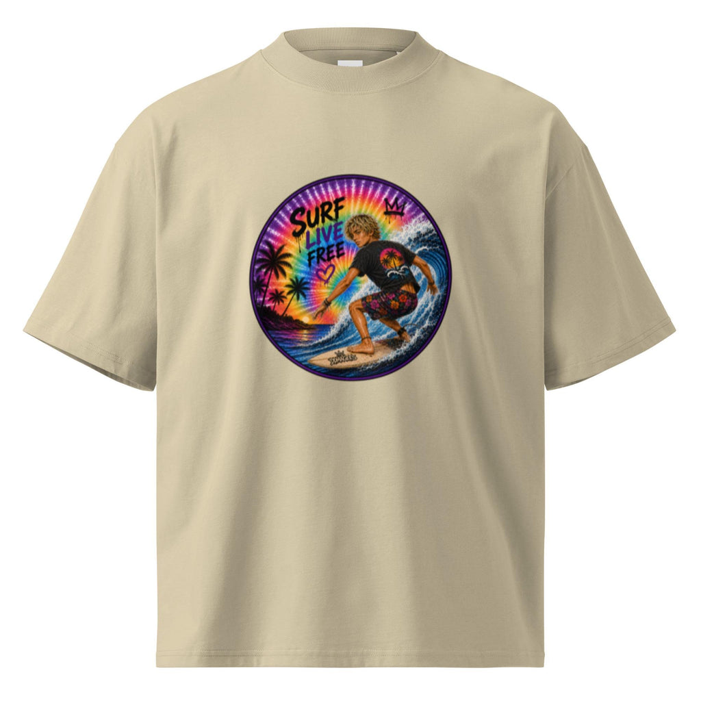 DDMaGee's Surfer Dude Unisex organic oversized high neck t-shirt