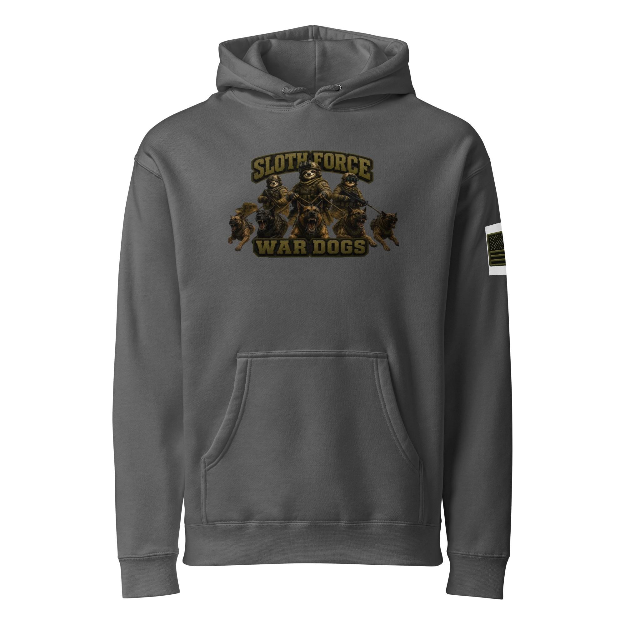 Sloth Force War Dogs Unisex Heavyweight Hooded Sweatshirt | Independent Trading Co. IND4000
