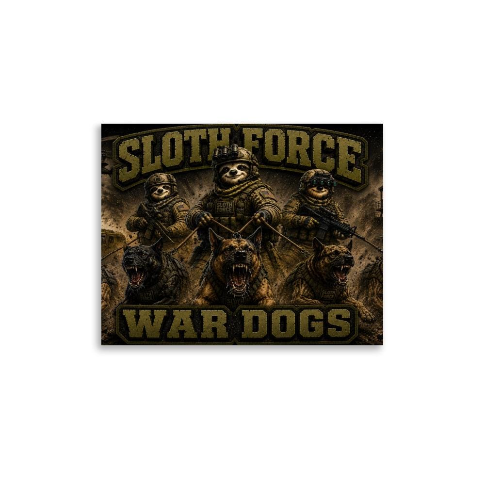 DDMaGee's Sloth Force War Dogs Poster