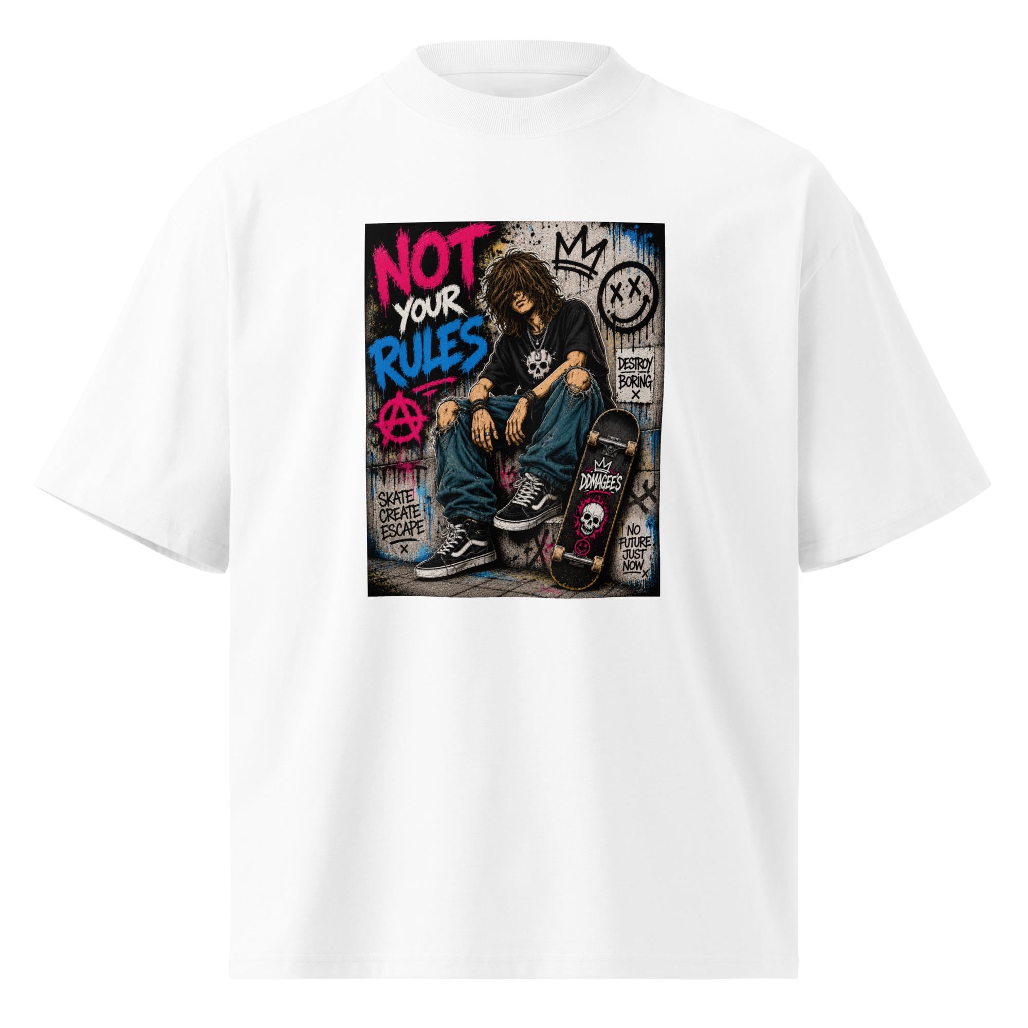 DDMaGee's Graffiti Unisex organic oversized high neck t-shirt