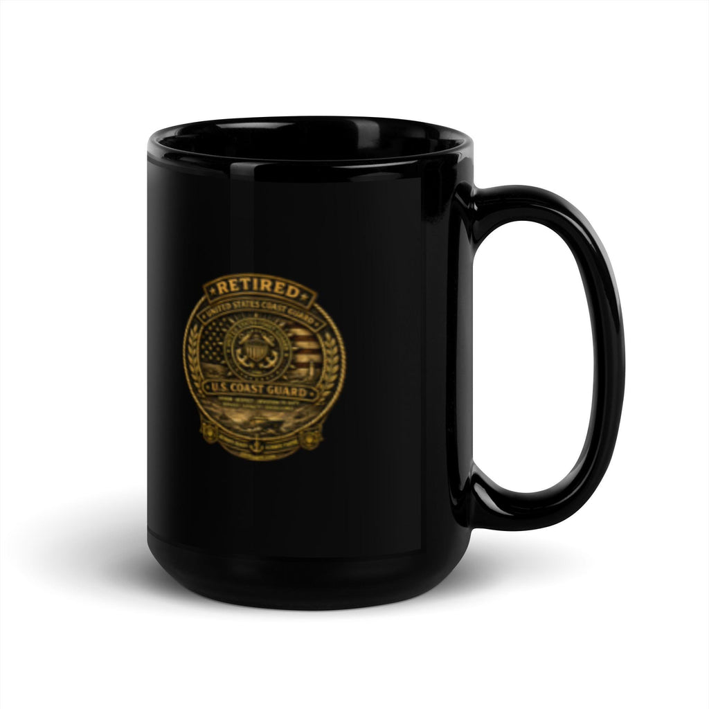 DDMagee's Retired Coast guard Black Glossy Mug
