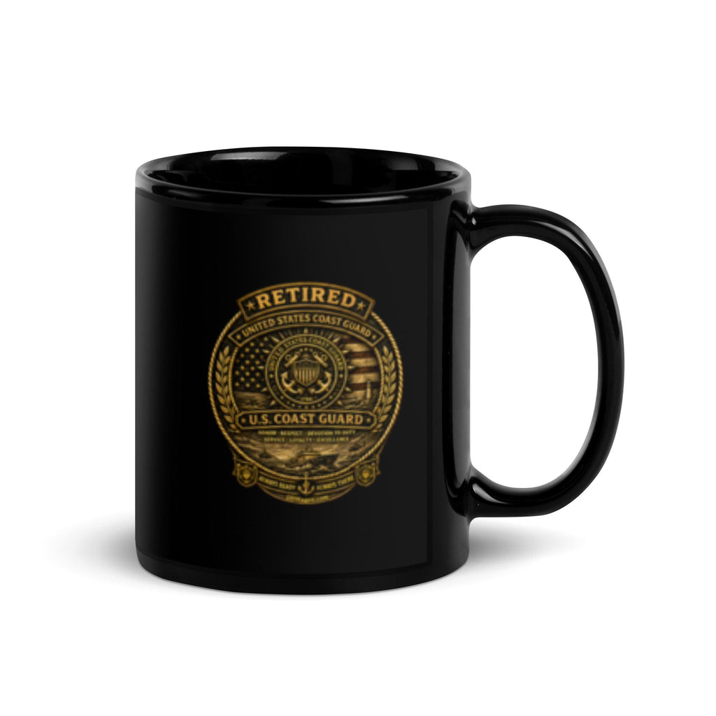 DDMagee's Retired Coast guard Black Glossy Mug