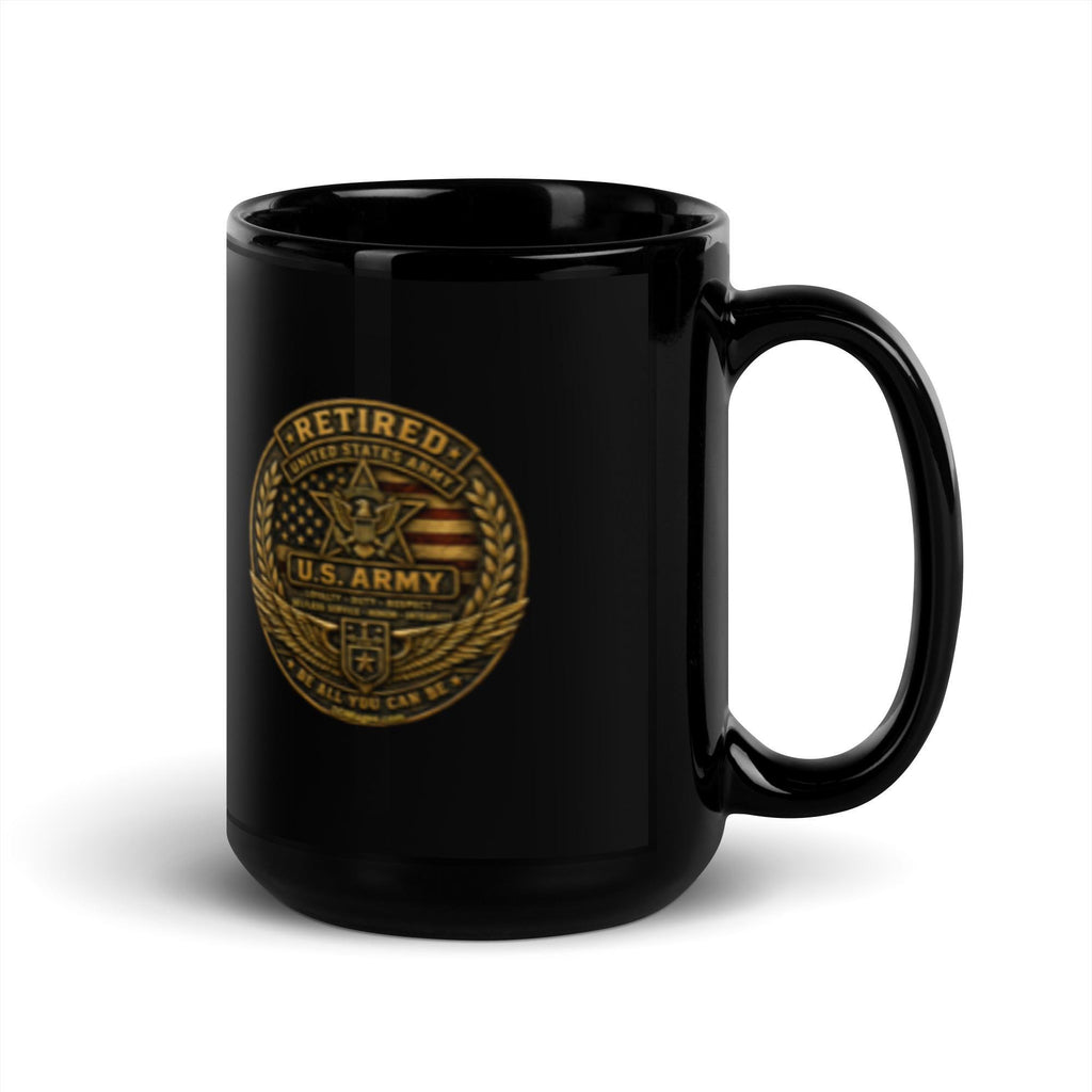 DDMagee's Retired Army Black Glossy Mug
