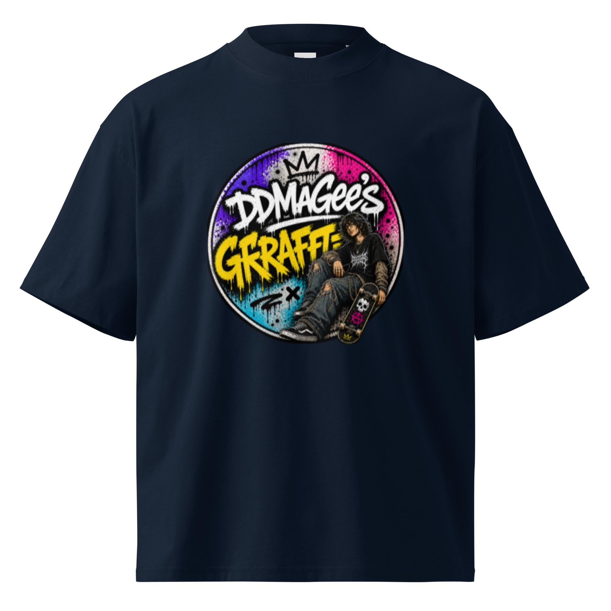DDMaGee's Graffiti Unisex organic oversized high neck t-shirt