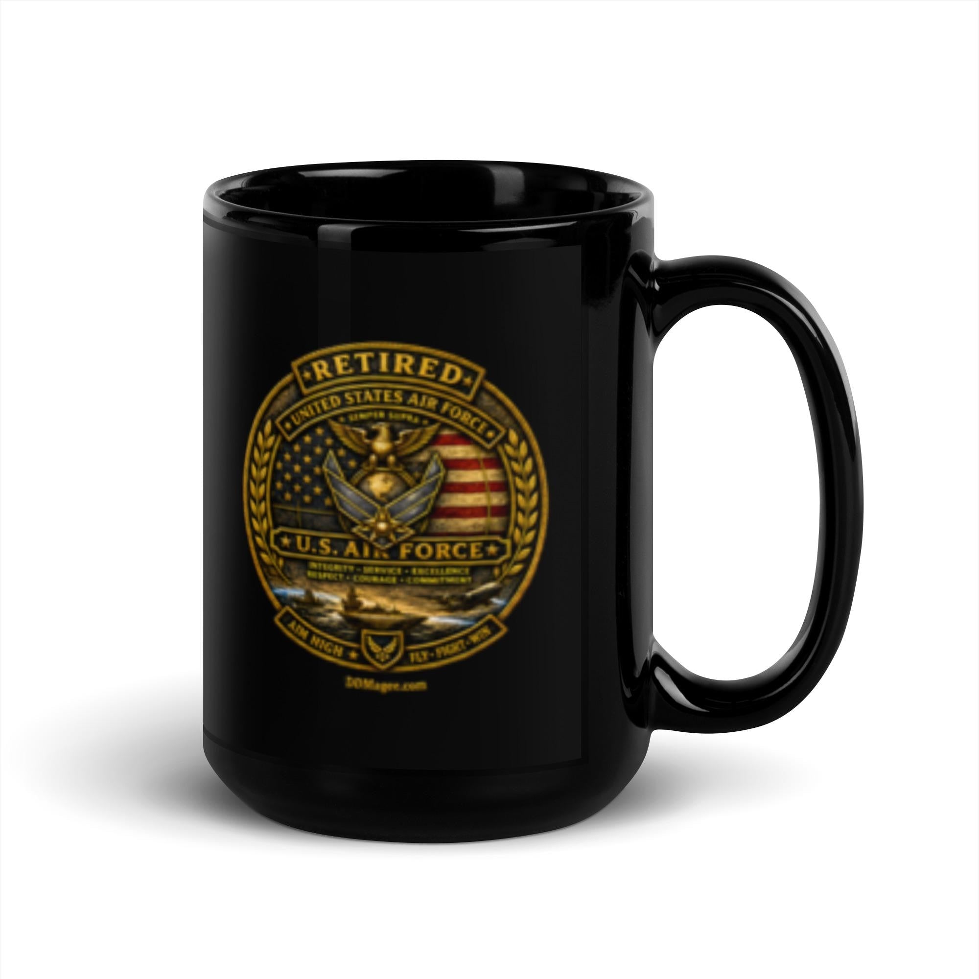 Retired US Air Force Mug Black Glossy Mug