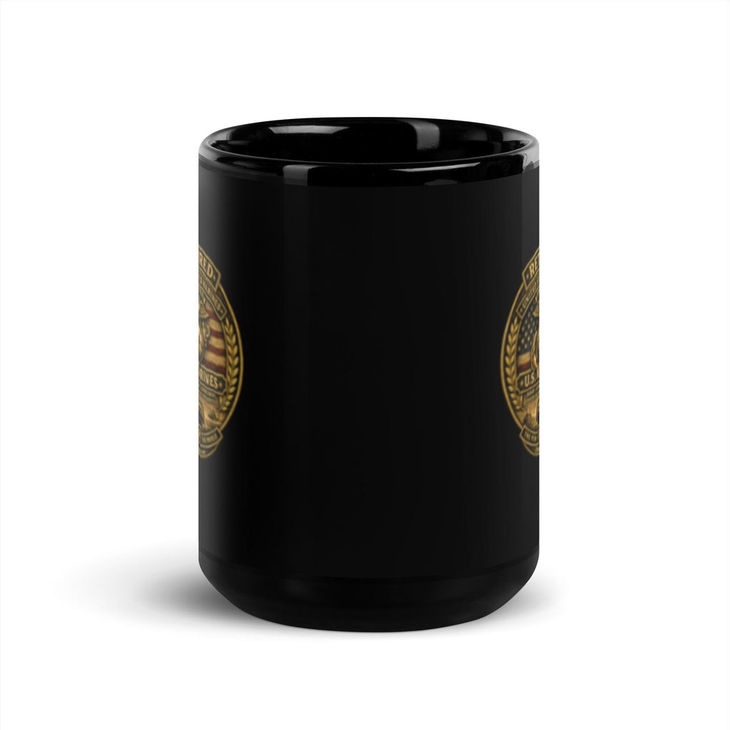 DDMagee's Retired US Marines Black Glossy Mug