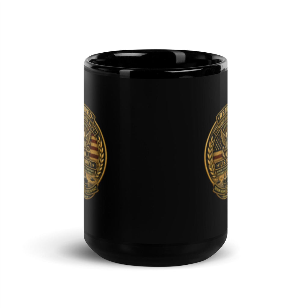 DDMagee's Retired US Navy Black Glossy Mug