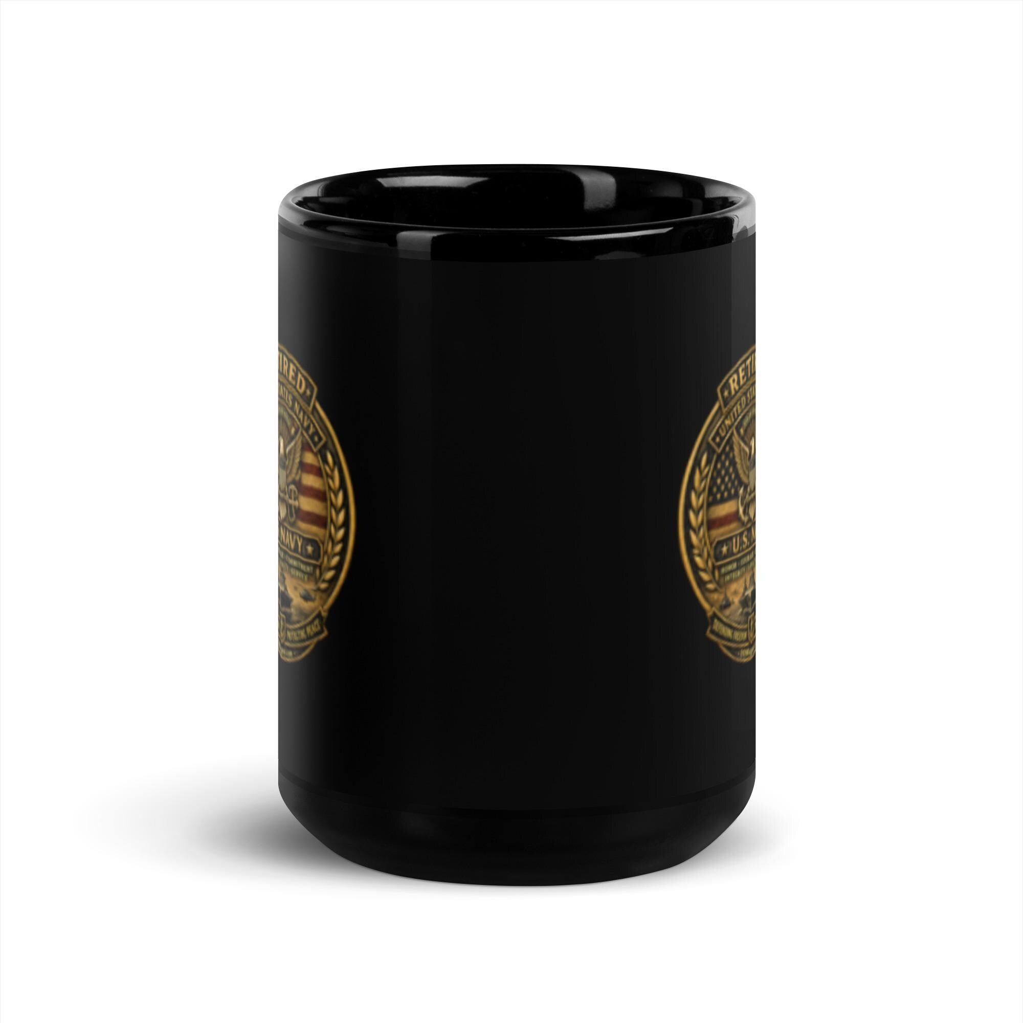 DDMagee's Retired US Navy Black Glossy Mug