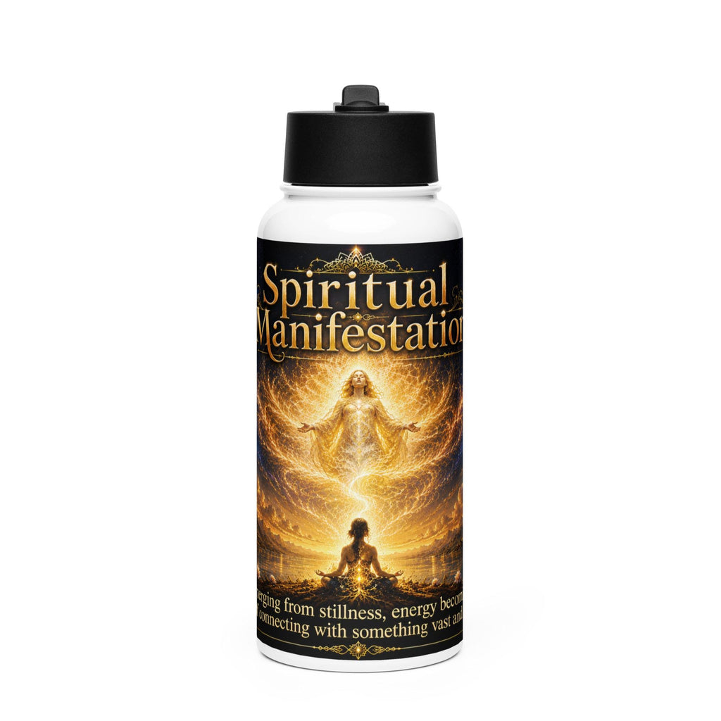Spiritual Manifestation Stainless steel water bottle with a straw lid