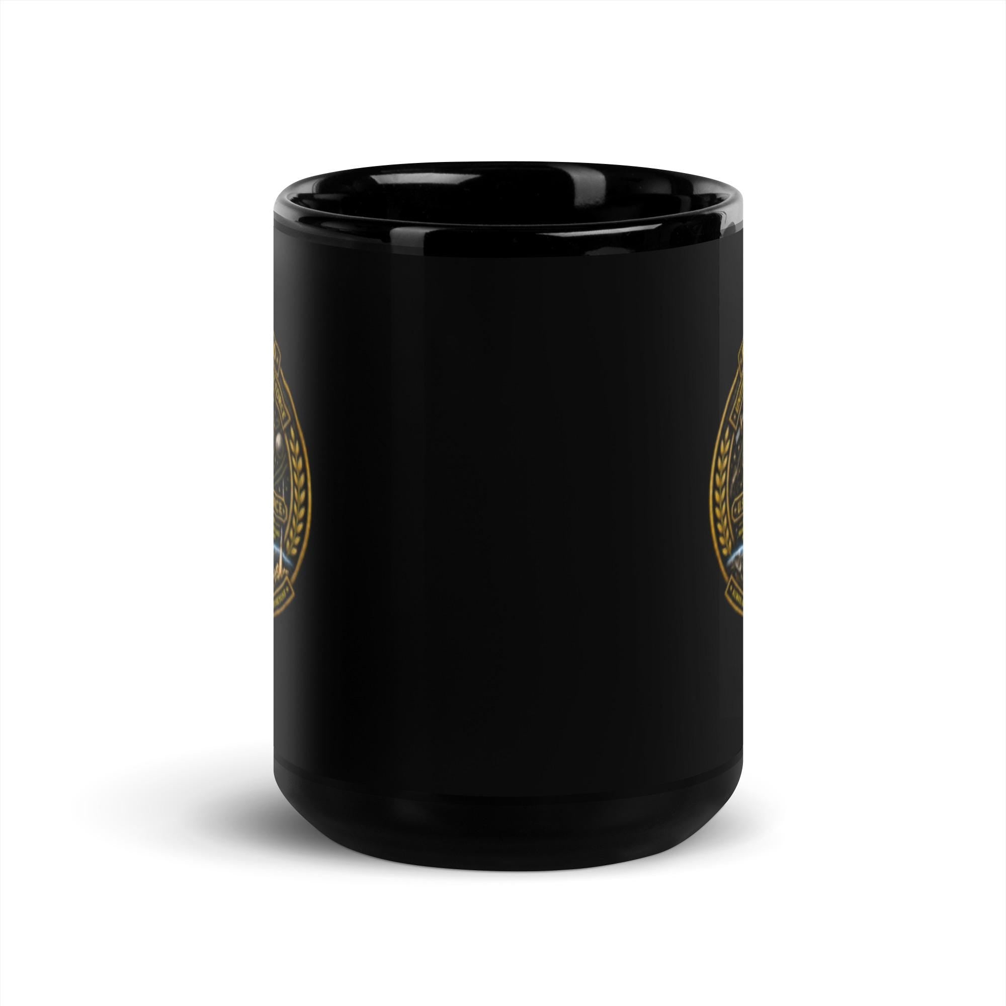 Retired US Space Force Black Glossy Mug