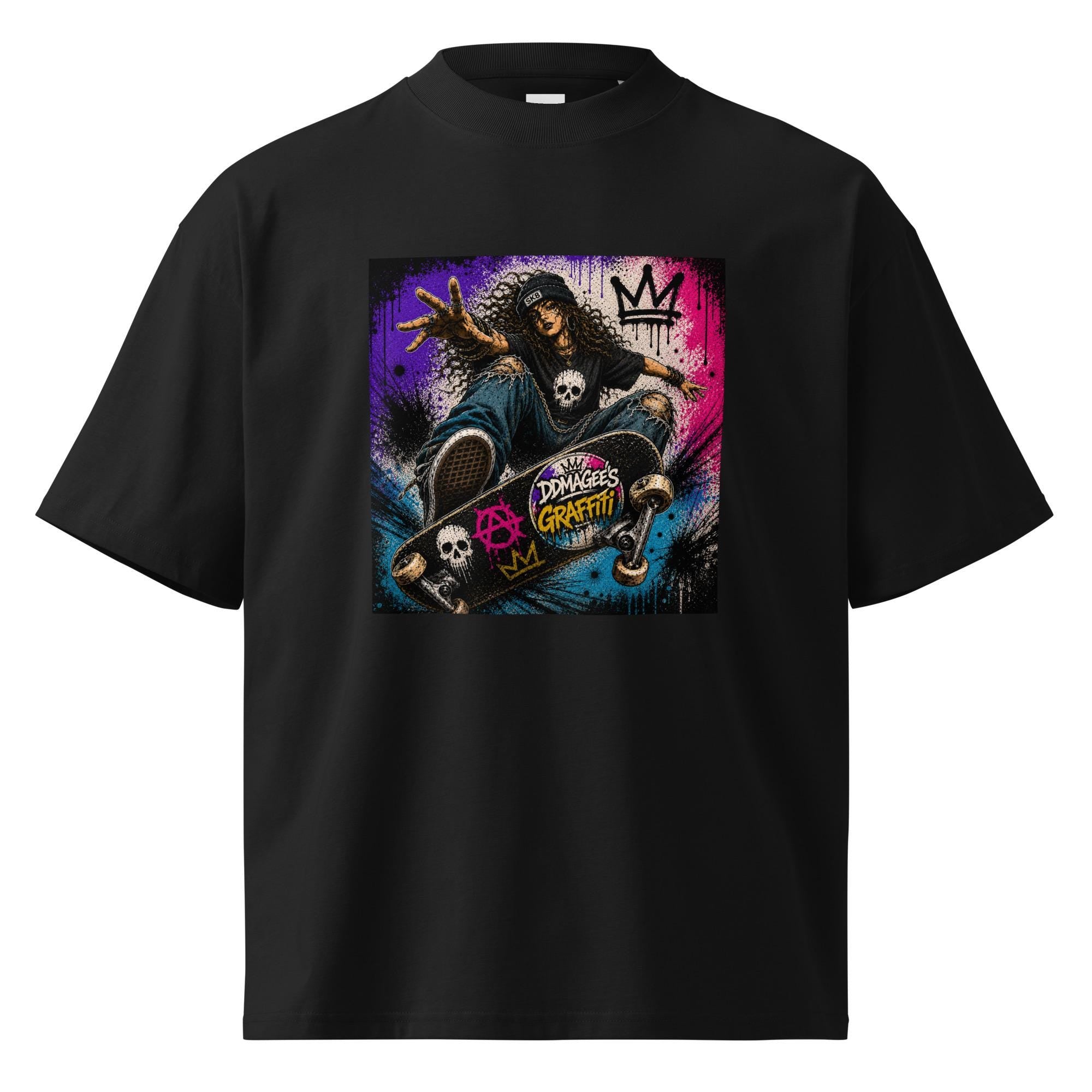 DDMaGee's Graffiti Unisex organic oversized high neck t-shirt