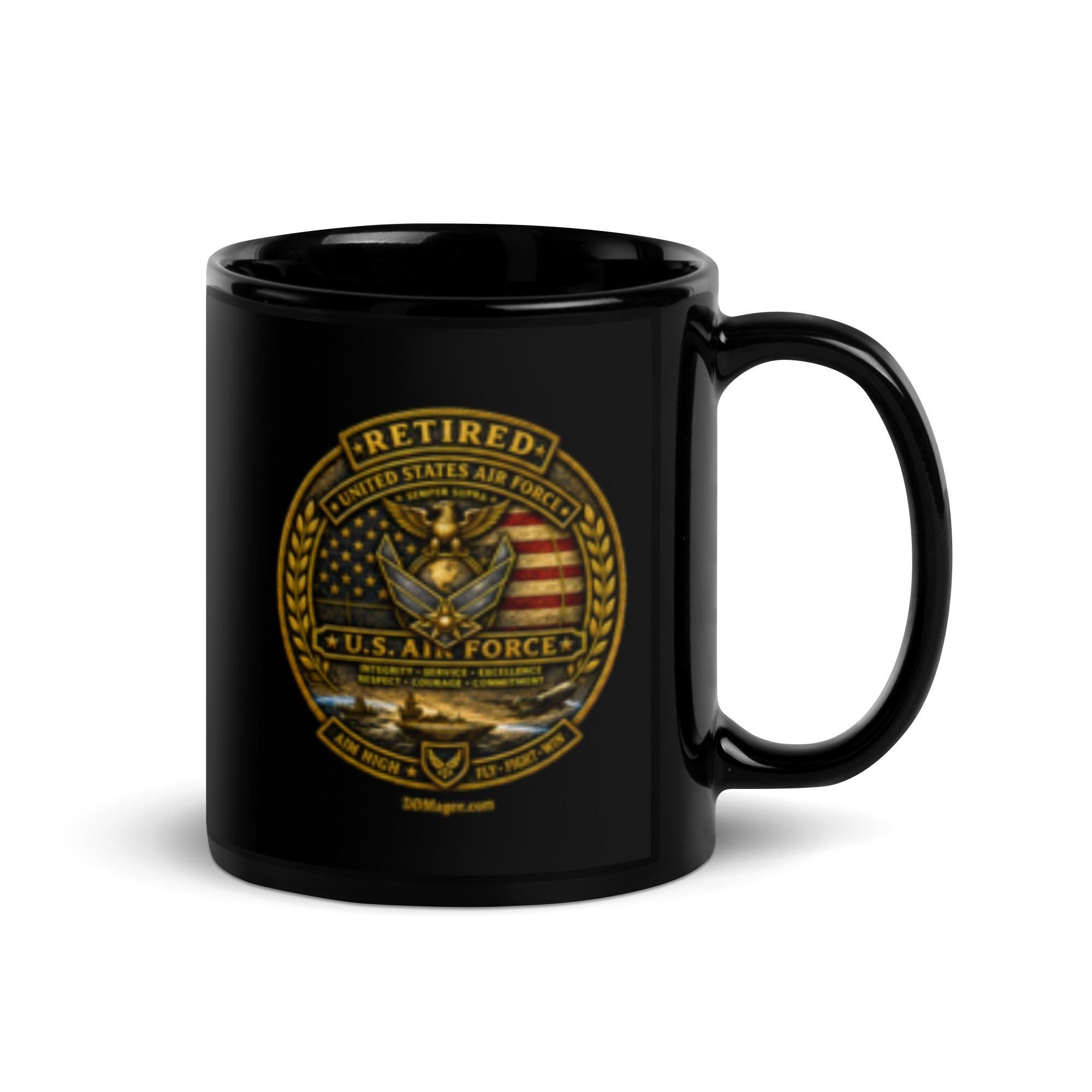 Retired US Air Force Mug Black Glossy Mug