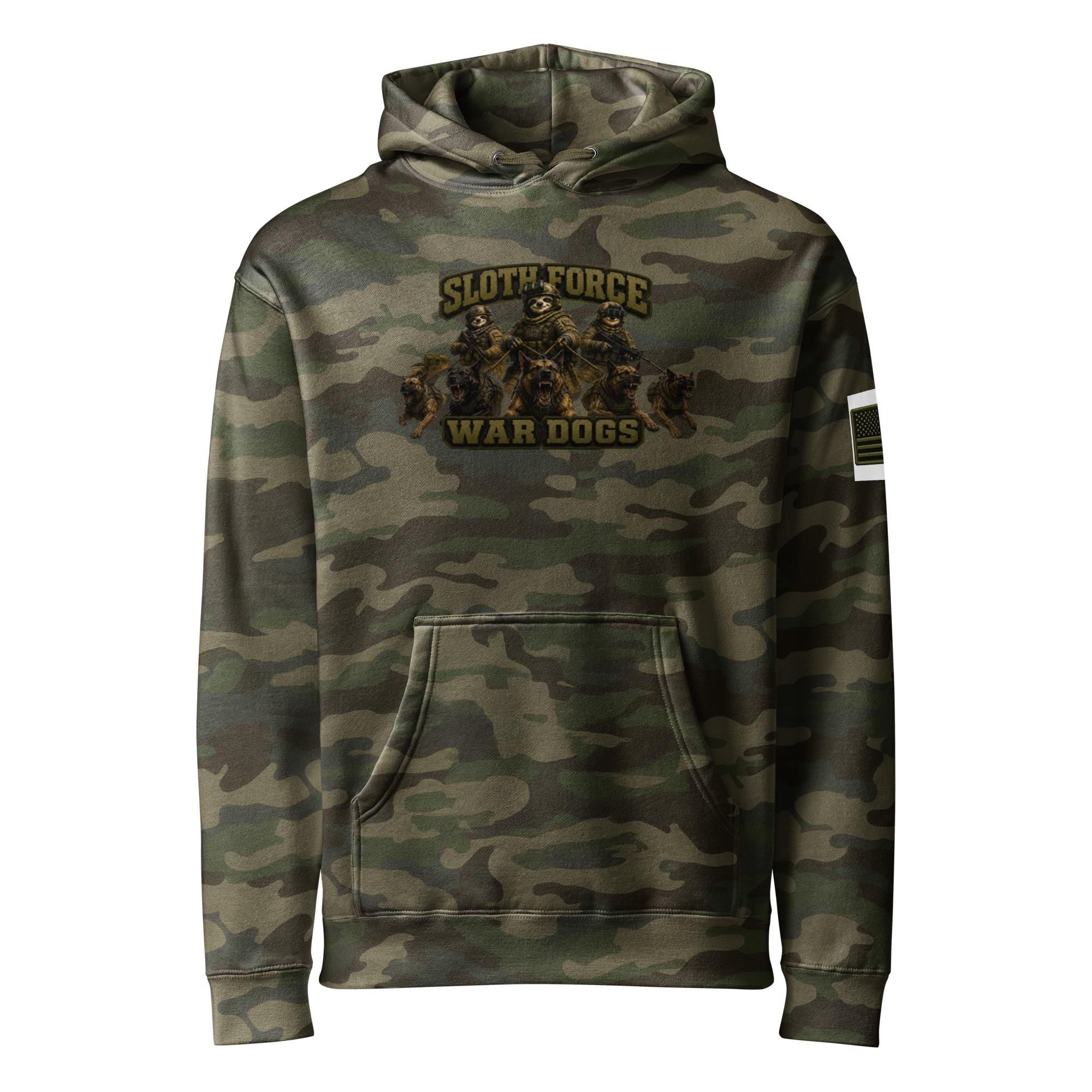 Sloth Force War Dogs Unisex Heavyweight Hooded Sweatshirt | Independent Trading Co. IND4000