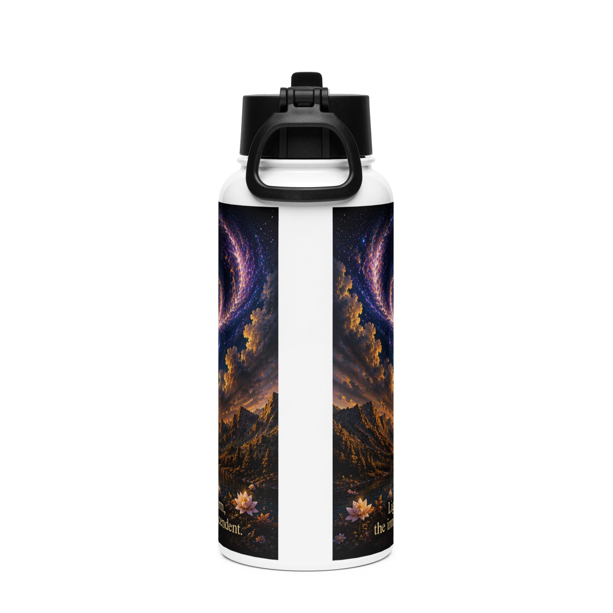 Spiritual Manifestation Stainless steel water bottle with a straw lid