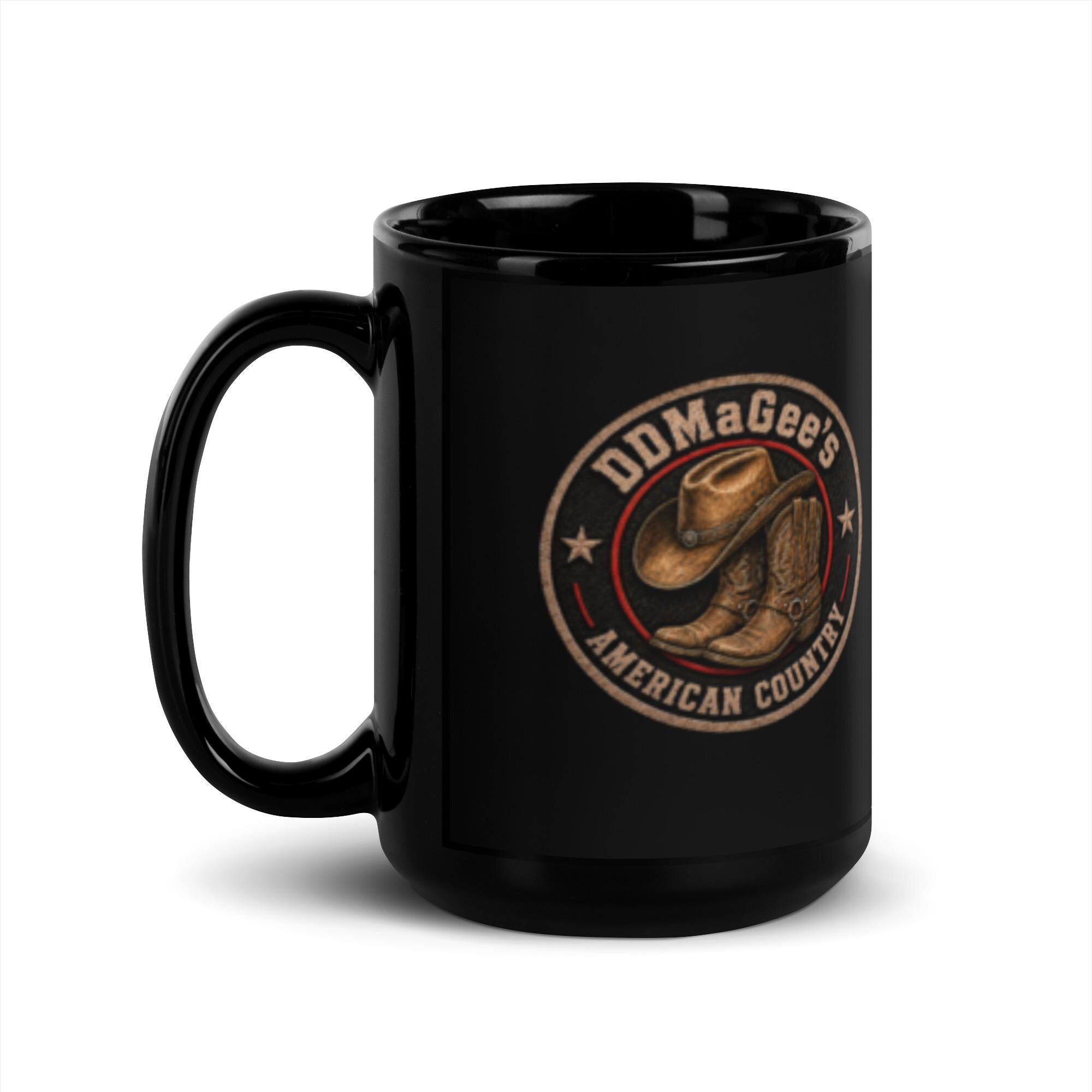 DDMagee's American Country Black Glossy Mug