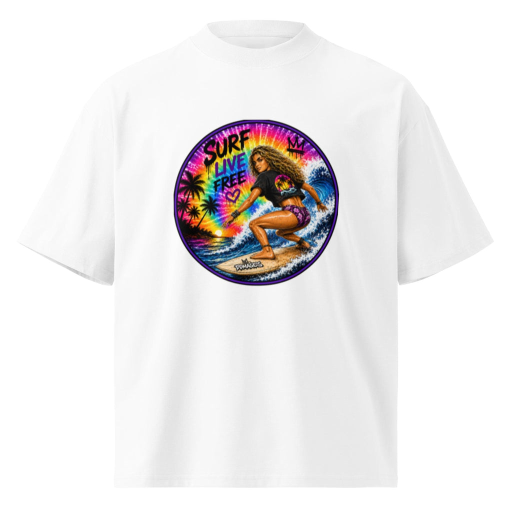 DDMaGee's Surfer Girl Unisex organic oversized high neck t-shirt