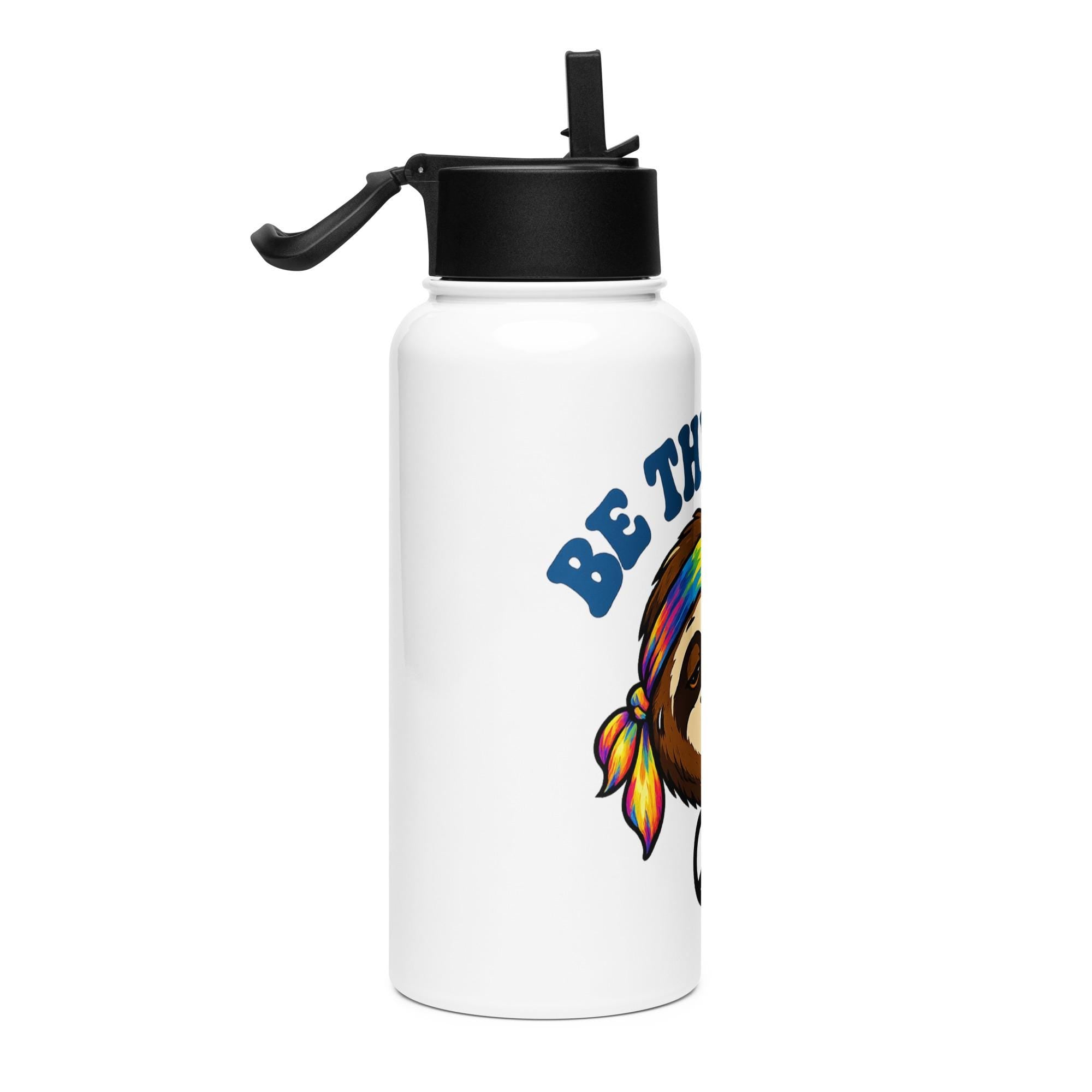 Be The Sloth Stainless steel water bottle with a straw lid