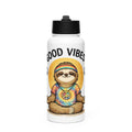 Sloth Good Vibes Stainless steel water bottle with a straw lid