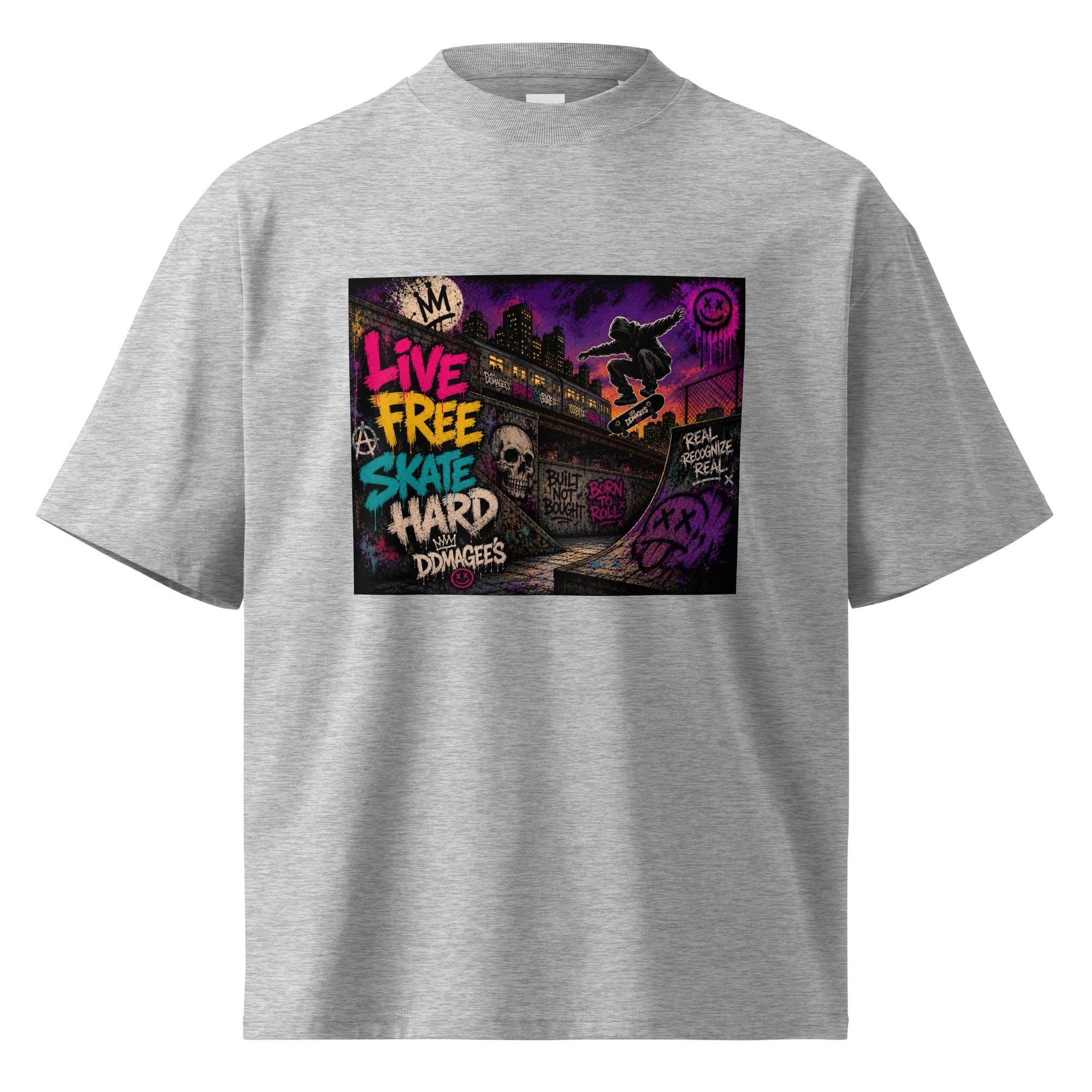 DDMaGee's Graffiti Unisex organic oversized high neck t-shirt