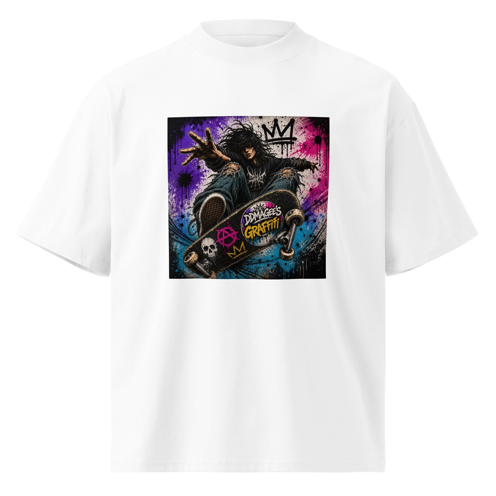 DDMaGee's Graffiti Unisex organic oversized high neck t-shirt