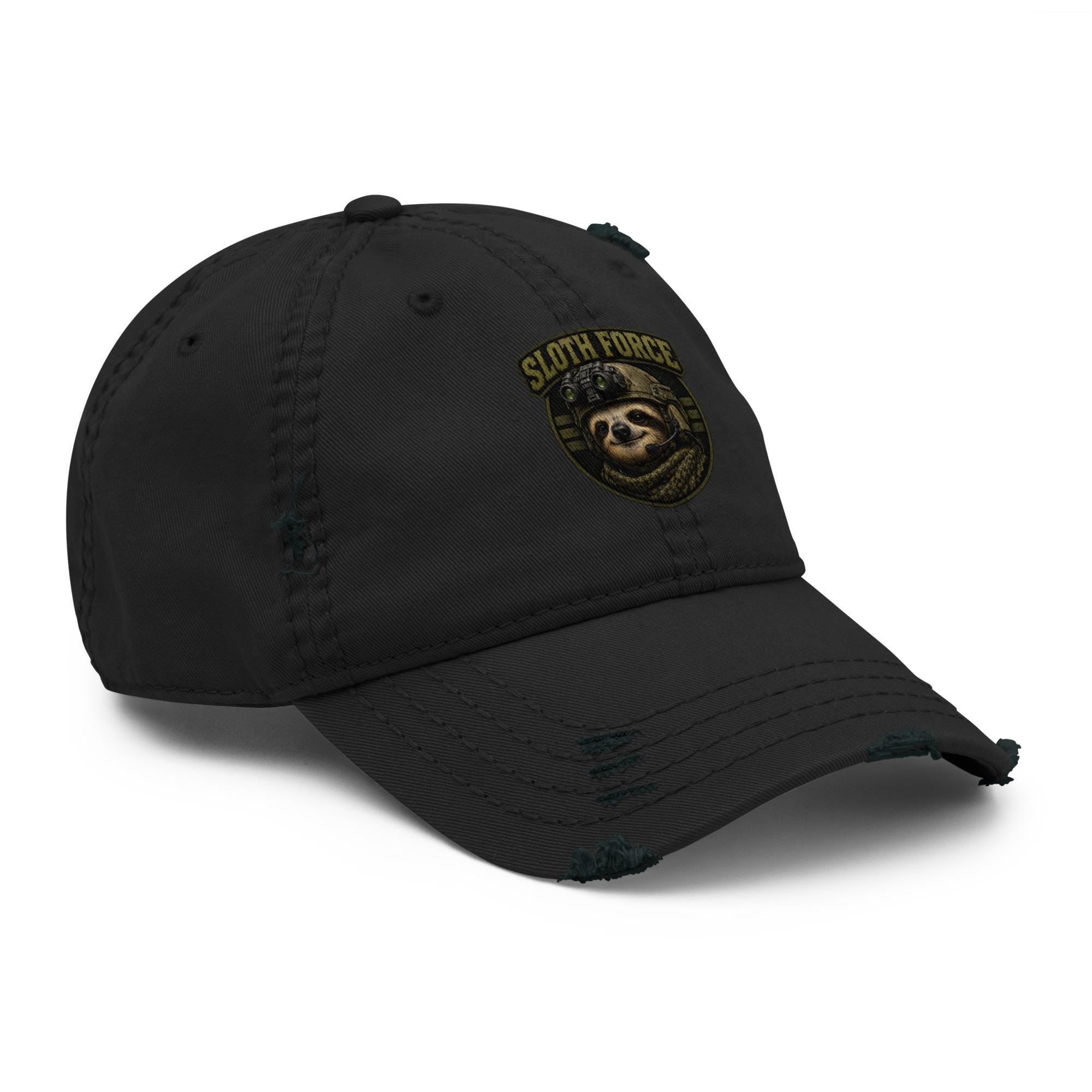 Sloth Force Distressed Dad Hat