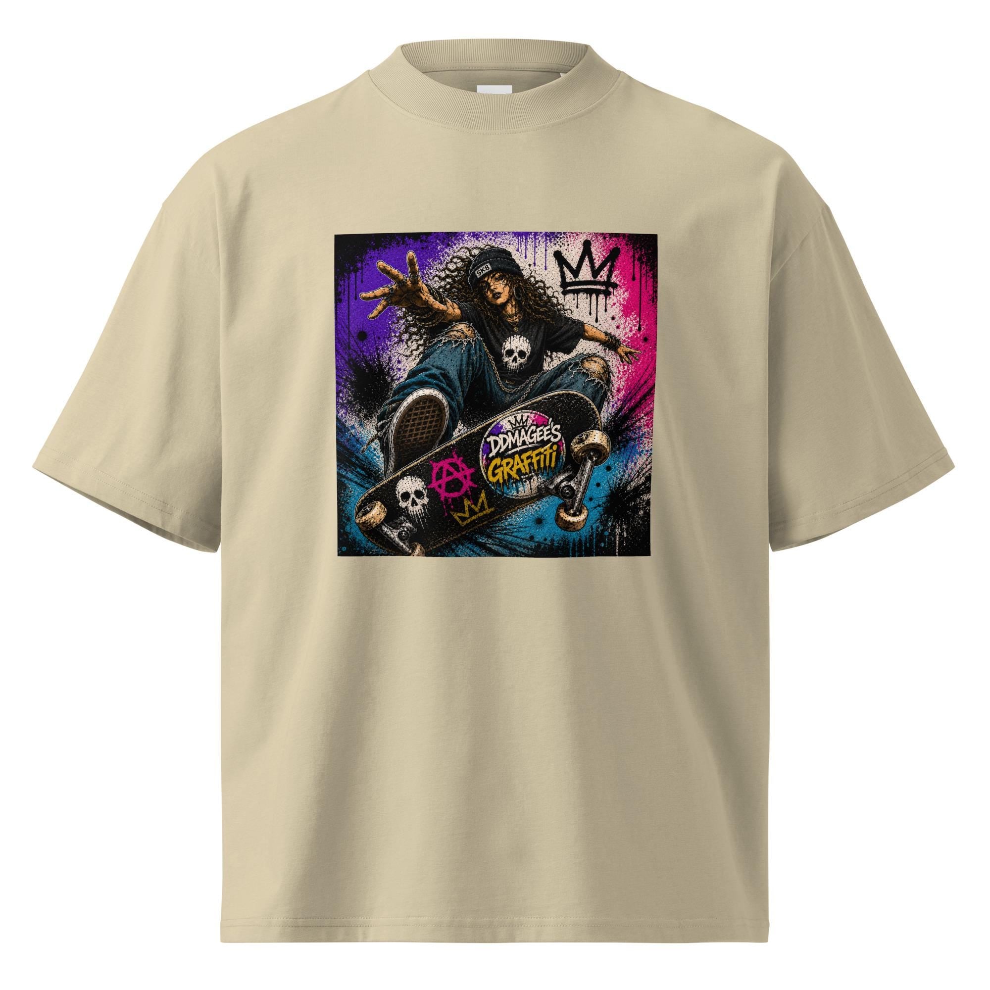 DDMaGee's Graffiti Unisex organic oversized high neck t-shirt